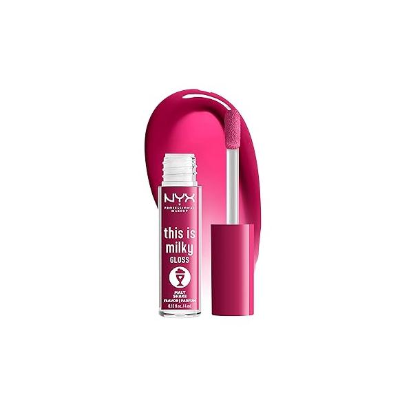 NYX PROFESSIONAL MAKEUP This Is Milky Gloss, Vegan Lip 12 Hour Hydration - Cookies & Milk (Cool Beige Nude)