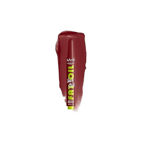 NYX PROFESSIONAL MAKEUP Fat Oil Slick Click, Lightweight, Buildable Pigmented Vegan Lip Balm - Group Chat (Nude)