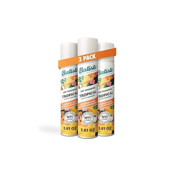 Batiste Tropical Dry Shampoo, Waterless 3.81oz 3 pack