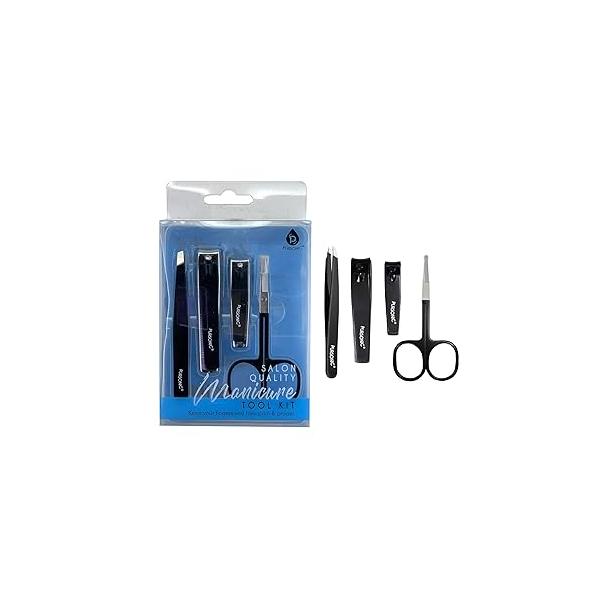 Pursonic | Salon Quality Manicure Tool Kit for Manicures & Pedicures, Includes Nail Clippers, Tweezers Scissors - Durable Stainless Steel Material with Anti-Slip Design High Performance and