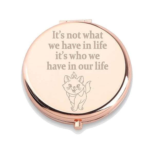 WUSUANED Marie Cat Makeup Mirror It Not What We Have in Life Who Our Ladies Gift Movie Fan Cartoon Lover (Marie Mirror)