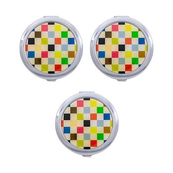 Stephanie Imports Set of 3 Double Sided Magnifying Round Compact Mirrors with Printed Insert (Gatsby Floral Headband)