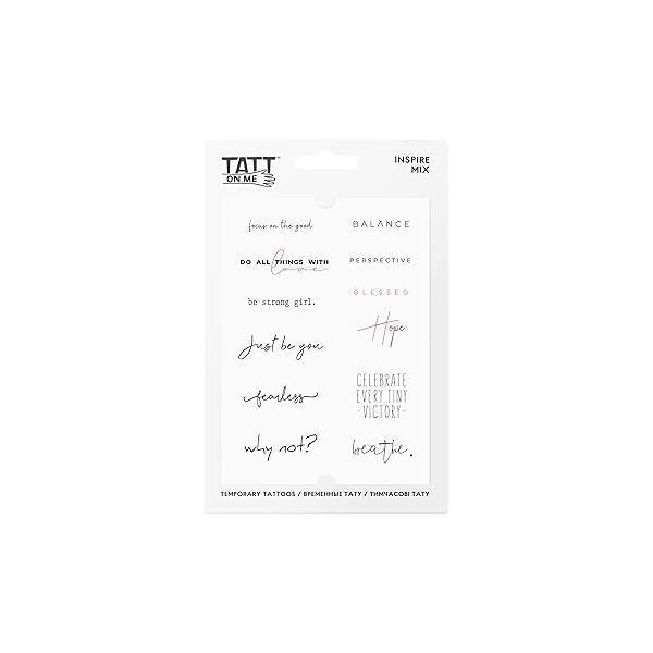 tatton.me Temporary Tattoo Set - 12 Different Designs, 4.1 x 5.8 Inch, Multi-Colored, Non-Toxic, Waterproof, Easy to Apply