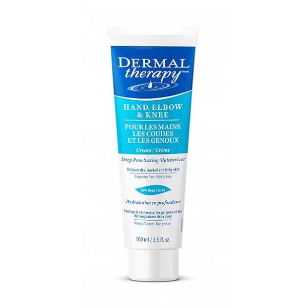 Dermal Therapy Hand Elbow & Knee Cream with 15% Urea 6% AHA - Deeply Hydrates Exfoliates Dry, Cracked Skin on Hands, Elbows Knees Fragrance-Free, Non-Greasy 3.5 fl oz / 100 ml