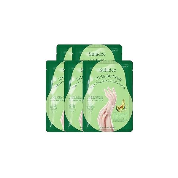 Moisturizing Hand Mask with Shea Butter and Goat Milk, Hydrating Masks for Dry Cracked Hands, Skin Moisturizer Soft Smooth Touch Hands - Men Women 5 Pairs