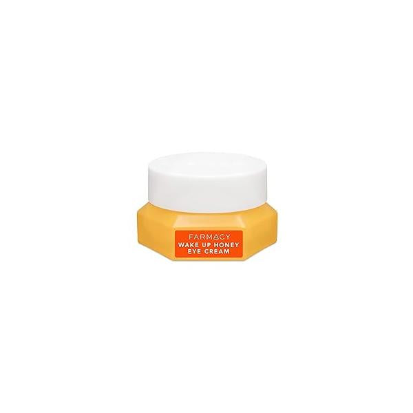 Farmacy Brightening Eye Cream - Wake Up Honey Under for Dark Circles + Puffiness Enriched with Vitamin C Cranberry Peptide to Smooth Wrinkles Over Time (15ml)