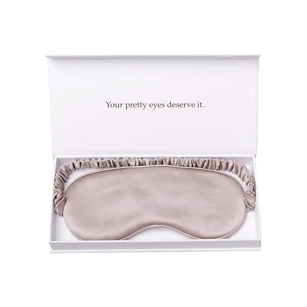 Silk Sleep Mask Light Blocking Luxury 100% Mulberry 19mm Eye Cover Blindfold Ultra Soft & Comfy Anti Aging Skin Care with Travel Bag Gift Package