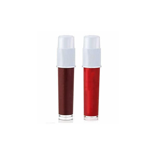 Liquid Kumkum Sindoor Pack of 2X5g Skin-friendly Bindi Tattoos Waterproof Bodyart Body Paint Temporory DIY Tattooing (Brown-Maroon)