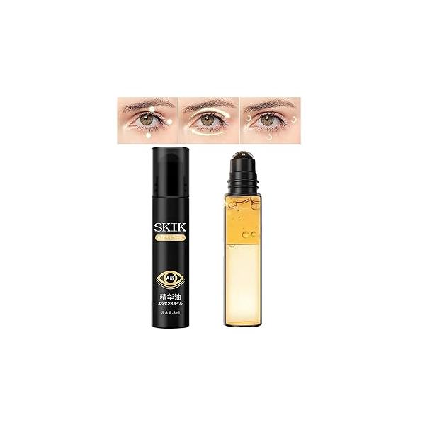 Eye Essence Roll-On,Firms the Skin Around Eyes,Eye Cream for Dark Circles,Repair Wrinkles Under Eyes,Intense Hydrating Treatment Serum Oil