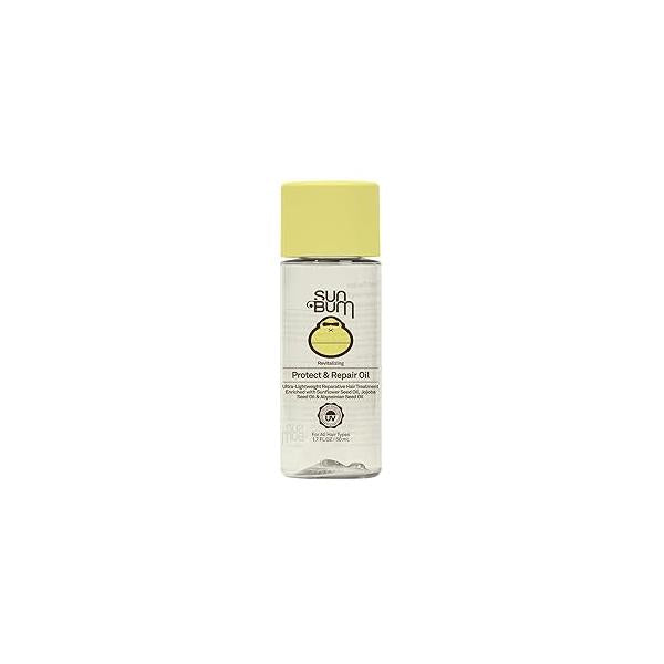 Sun Bum Revitalizing Protect and Repair Hair Oil - Light-weight Care Treatment Strengthen Hydrates UV Protection against Heat Damage Rays Enriched with Jojoba 1.7 oz