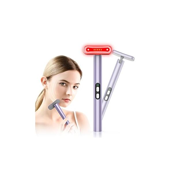 Led-Face-Wand-Light, Red Light Therapy for Face & Body Beauty Wand, Facial Massager and Neck Tool Skin Care at Home (Purple)