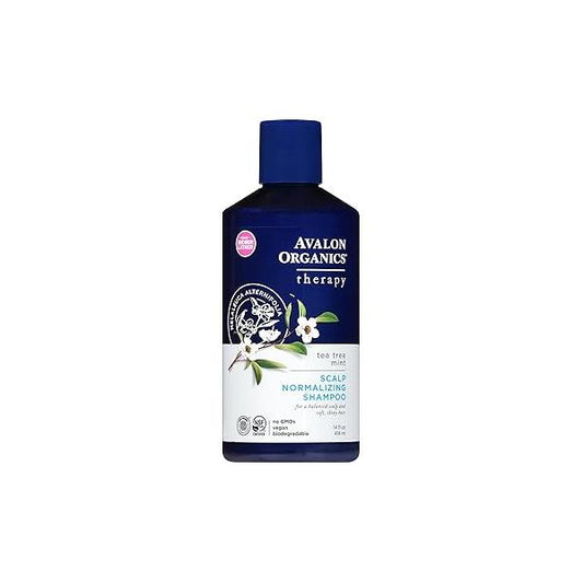 Avalon Organics Therapy Scalp Normalizing Shampoo, Tea Tree Mint, 14 Oz