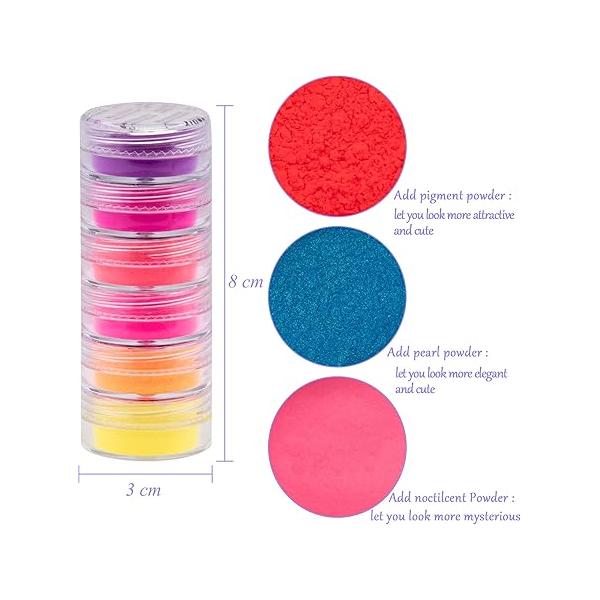 Duufin 36 Colors Nail Pigment Gel Acrylic Art Pigments Colorful Luminous Iridescent Glitter Pearlescent High-Gloss Halo Powder for Art, Body and Crafts