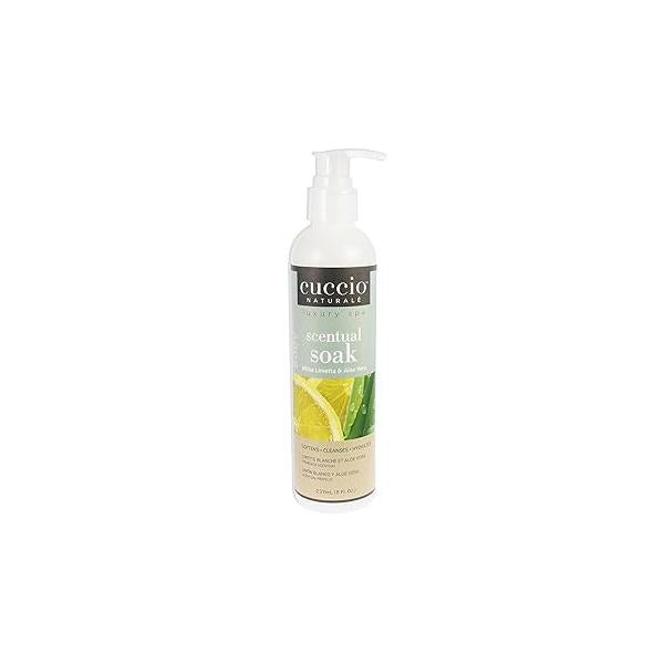 Cuccio Naturale Scentual Soak - Creamy, Liquid Wash For Mani-Pedi No Parabens Soften, Cleanse, Hydrate Skin Anti-Aging Solution Use On Hands, Body And Feet White Limetta Aloe Vera 8 Oz