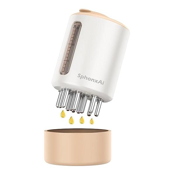 Electric Hair Oil Applicator & Scalp Massager 2 in 1, 15ml Capacity, Care Brush for Treatment, Minoxidil, Essential Oils Serums (Purple)