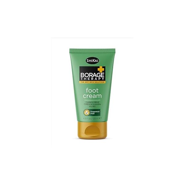 ShiKai Borage Therapy Foot Cream (4.2 oz) | Fragrance-Free Moisturizer Lotion Healing Care for Dry, Cracked Heels With Seed Oil