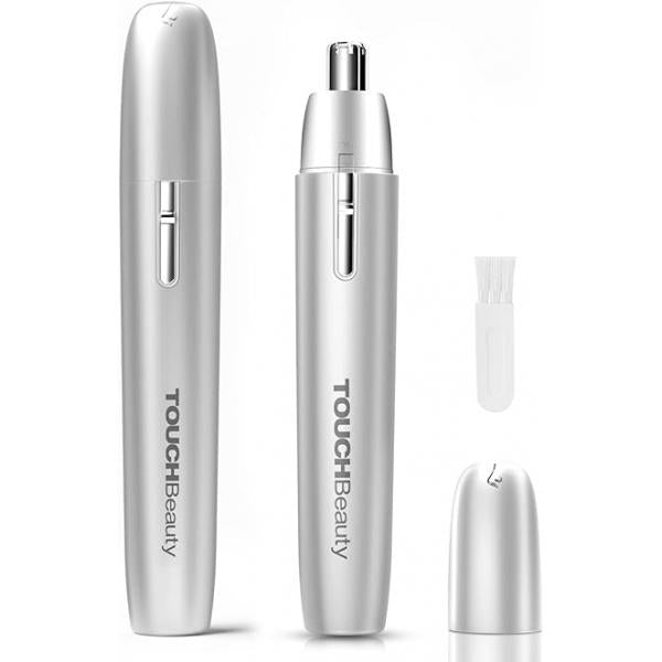TOUCHBeauty Nose Hair Trimmer for Women, Painless Ear & Grooming, Hypoallergenic Blades Sensitive Skin, Travel Friendly with AAA Battery Included