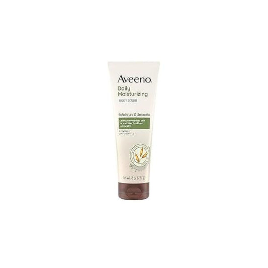 Aveeno Daily Moisturizing Body Scrub, Exfoliating Wash for Smoother, Healthier Looking Skin, Soothing Prebiotic Oat Formula, Sulfate-Free, Soap-Free & Dye-Free, 8 oz