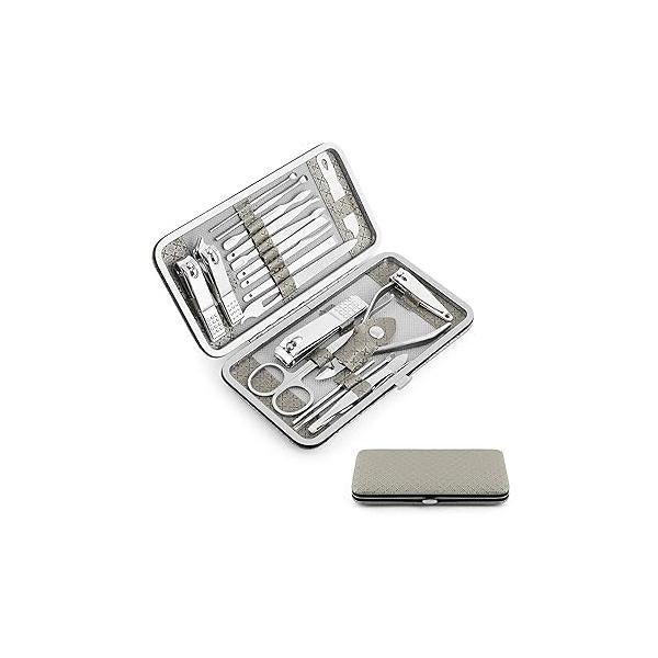Manicure Set - HEMOUR 19 in 1 Stainless Steel Set, Professional Beauty Nail Care Leather Case, Great Gift For Men And Women