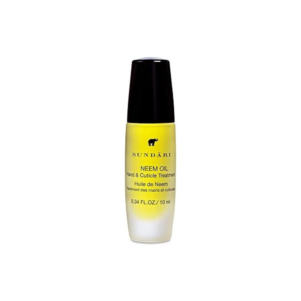 SUNDARI Neem Hand & Cuticle Oil - 0.34 Fl Oz, Roller for Dry Hands, Nails Cuticles, Hydrating, Non-Greasy, Mess-Free, Pure Plant Extracts