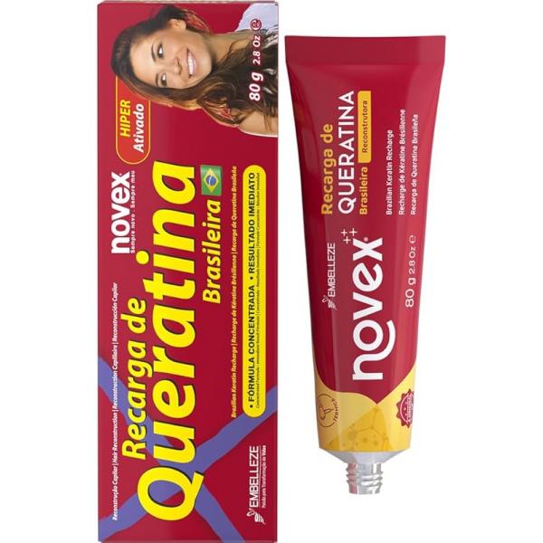 Novex Keratin Recharge Leave in Conditioner - Reconstructive Keratin, Frizz control & Damage Repair