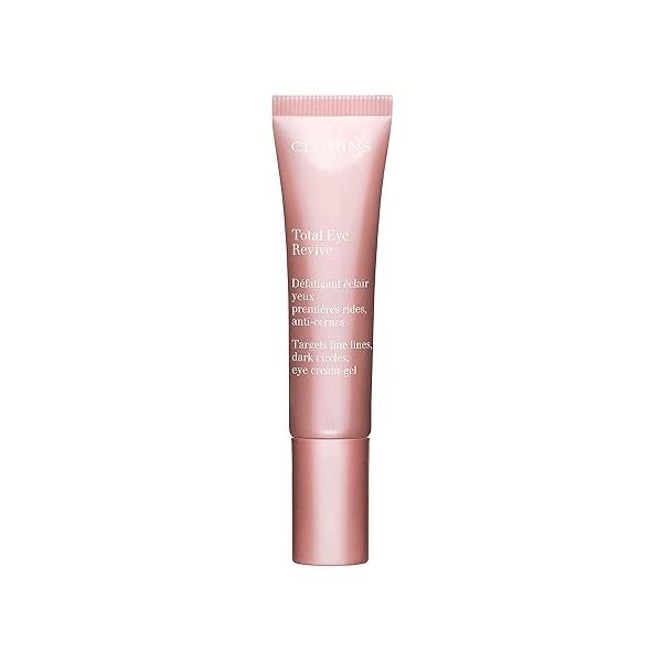 Clarins Total Eye Revive | Anti-Aging Cream-Gel Treatment Visibly Smoothes Fine Lines Targets Dark Circles, Puffiness and Signs Of Fatigue Brightening Cooling Metal Applicator 0.5 Oz