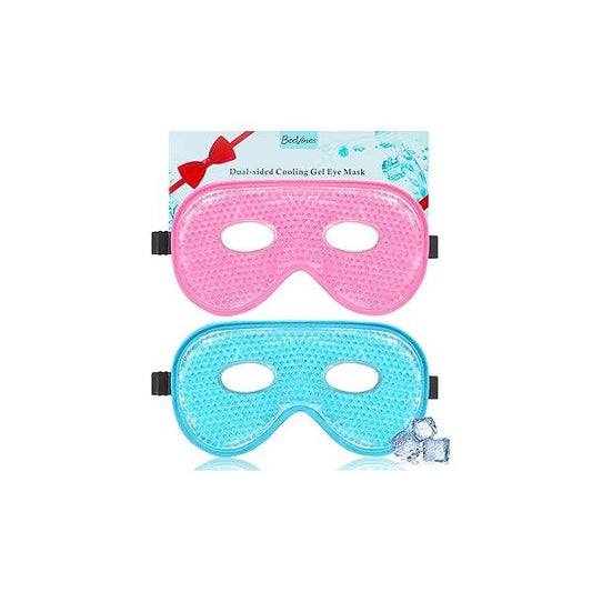 BeeVines Gel Eye Mask, 2 Pack XL Jumbo Size Cooling Ice Masks for Puffy Eyes Men & Women, Cold Warm Compress Post Surgery, Puffiness, Allergies, Sinuses Migraines Treatment(Navy Blue)