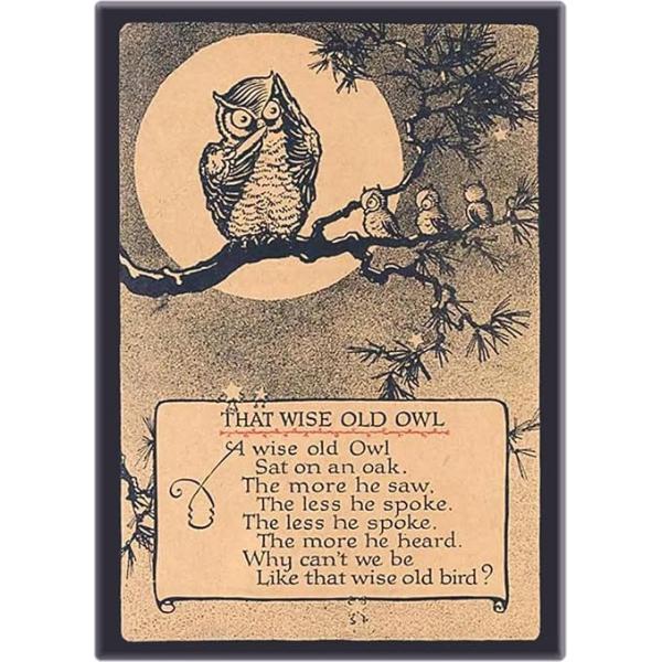 Square Deal Recordings & Supplies Compact Mirror - That Wise Old Owl Poem 2.5" x 3.5"