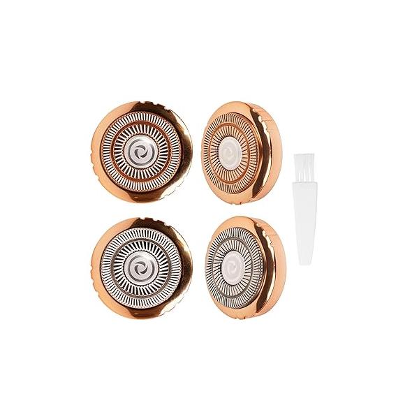 Hypoallergenic Replacement Heads & Blades for Facial Hair Remover, 2-Color 4-Pack, Perfect Fit Women's BLIBEE Removal Device, Sensitive Skin Safe