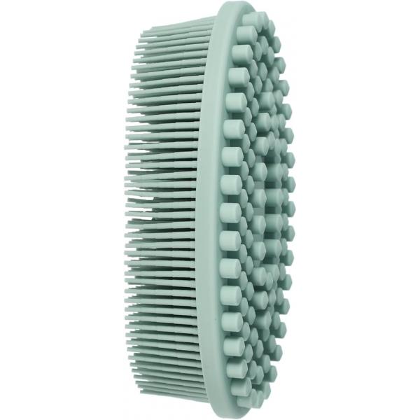VOCOSTE Silicone Body Scrubber, 2 in 1 Brush Skin Massage, Soft Scrubbers for Use Shower, Lathers Well Exfoliating Scrubber All Types, Blue
