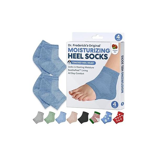 Dr. Frederick's Original Moisturizing Heel Socks for Cracked Treatment - 2 Pairs Stop Heels in Their Tracks