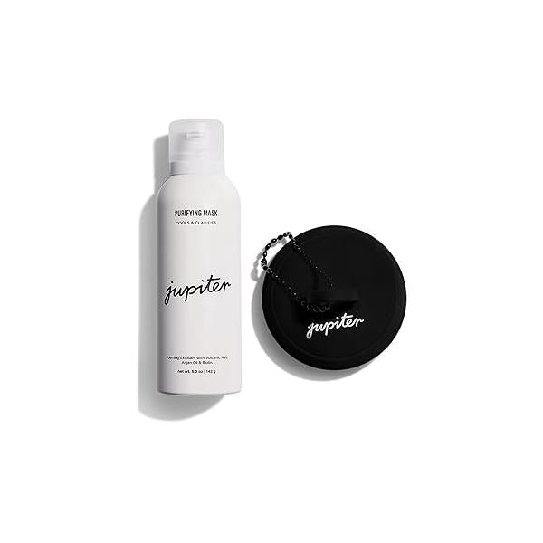 Jupiter Scalp Scrub Mask & Exfoliator Brush Duo, Removes Dandruff Build-Up Use for Wet or Dry Hair, Color-Safe, Sulfate-Free, Vegan, Safe All Hair Types