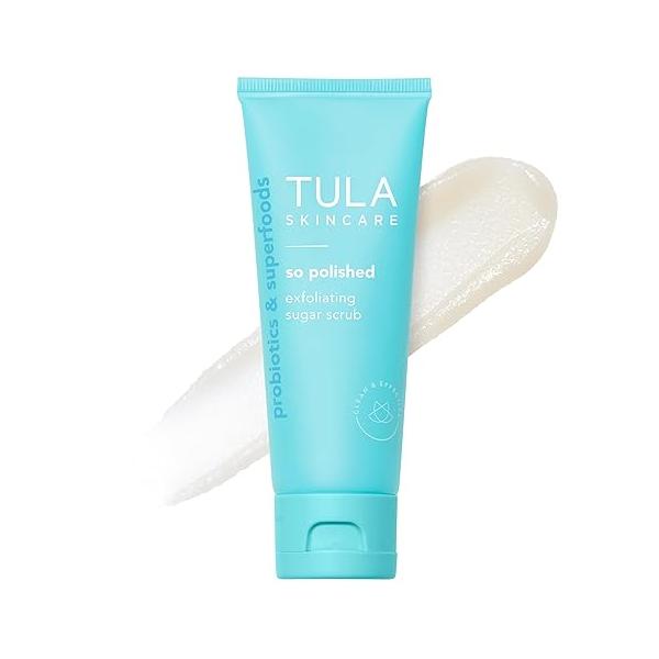 TULA Skin Care So Polished Exfoliating Sugar Scrub - Face Scrub, Gently Exfoliates with Sugar, Papaya, and Probiotic Extracts for a Softer Radiant-Looking Complexion, 2.9 oz.