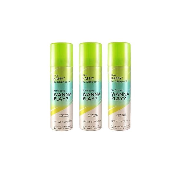 Wanna Play by Parfums De Coeur, 2.5 oz, Pack of 3