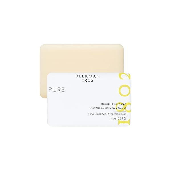 Beekman 1802 Goat Milk Soap Bar with Botanical Oils & Shea Butter - 9 oz Gently Moisturizes, Exfoliates, and Nourishes for Soft, Healthy Skin Cruelty-Free