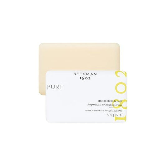 Beekman 1802 Goat Milk Soap Bar with Botanical Oils & Shea Butter - 9 oz Gently Moisturizes, Exfoliates, and Nourishes for Soft, Healthy Skin Cruelty-Free