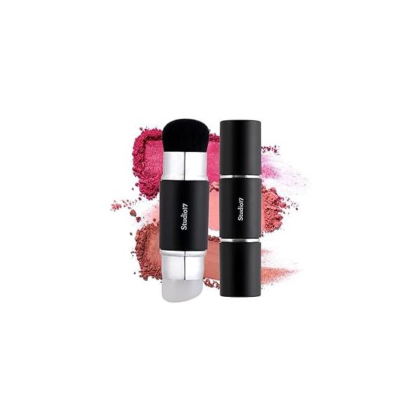 Dual Ended Silicone Tip Blush Brush | Korean Olive Young Makeup Tool for Contouring & Application Skin-Friendly Non-Irritating Professional Face