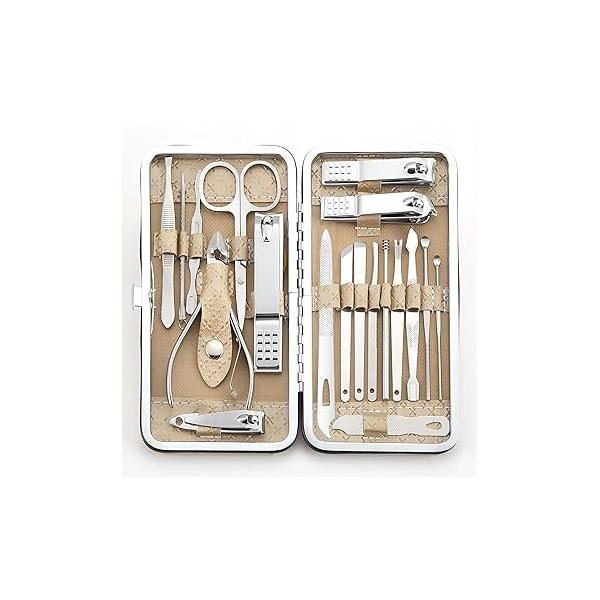 Manicure Set - 19 in 1 Professional Nail Clippers Pedicure Kit, Tool Stainless Steel Facial Grooming Gift Idea for Women, Men, Girls, Teens, Blue