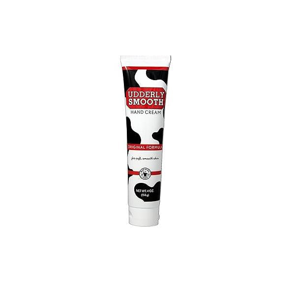Udderly Smooth Hand Cream, non-greasy skin moisturizer for dry skin, lightly fragranced 4 Ounce tube