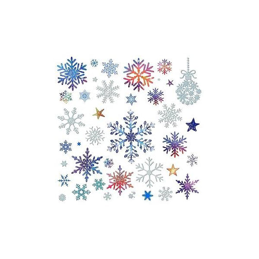 18 Sheets/1900pcs Snowflakes Temporary Tattoos, Winter Blue White Frozen Glitter Tattoo for Body Face Kids Women Christmas Party Decorations Supplies- Small Style