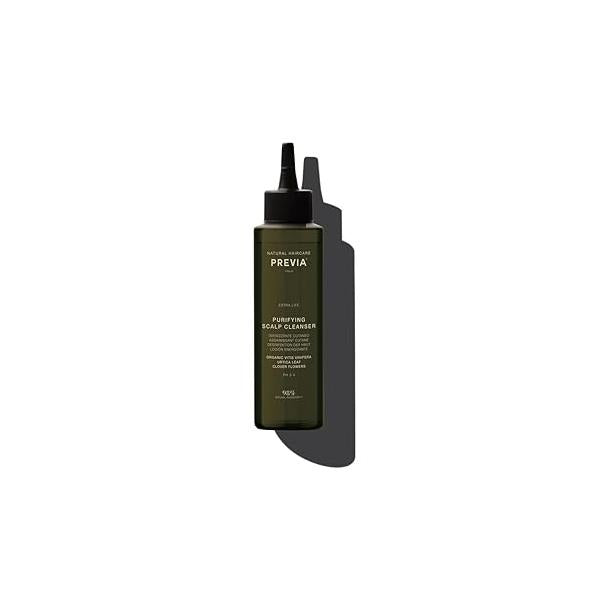 PREVIA Purifying Scalp Cleanser | Extra Life, The Virtuous Ritual Anti-Dandruff Treatment, Hydrating Detox Oil with Natural Clover Flower, Vegan, Sulfate-Free-3.38 oz