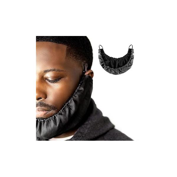 Mens Beard Bonnet for Essential Oil and Moisture Retention Healthy Hair Growth - Premium Quality Silky Soft Conditioning Cap, Helps to Prevent Itching Split Ends Satin Bandana