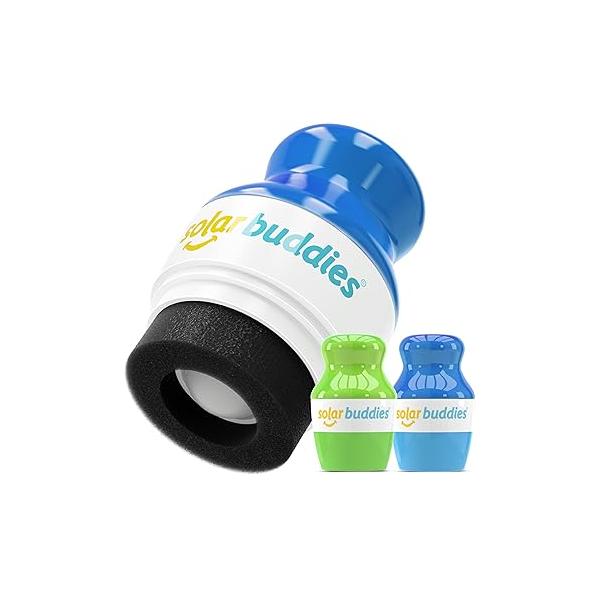 Solar Buddies Sunscreen Applicator - Blue & Pink Duo BPA-Free Refillable Roll on Sponge Sunscreen, Suncream Lotion For Kids, Adults Families Holds 3.4fl oz, Perfect Size for Travel