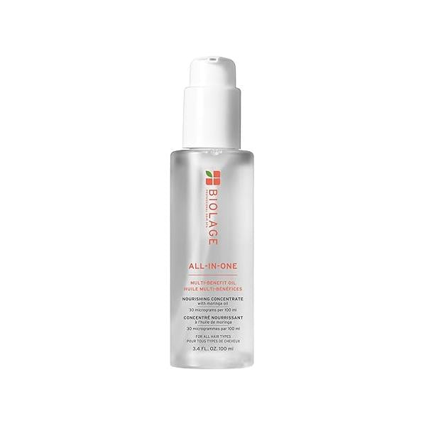 Biolage All-In-One Multi-Benefit Styling Oil - Detangles, Nourishes & Smoothes, For All Hair Types, With Moringa Oil, Vegan