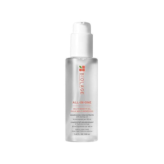 Biolage All-In-One Multi-Benefit Styling Oil - Detangles, Nourishes & Smoothes, For All Hair Types, With Moringa Oil, Vegan