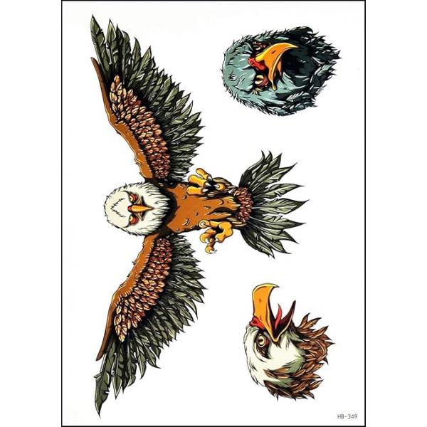 GS912 Tattoo 8.2''X5.7'' Flying bird American Eagle Large Temporary Tattoos Sticker Transfer for Man Women Teens Painting Designs Body Art 3D Waterproof fashion Fake (13)