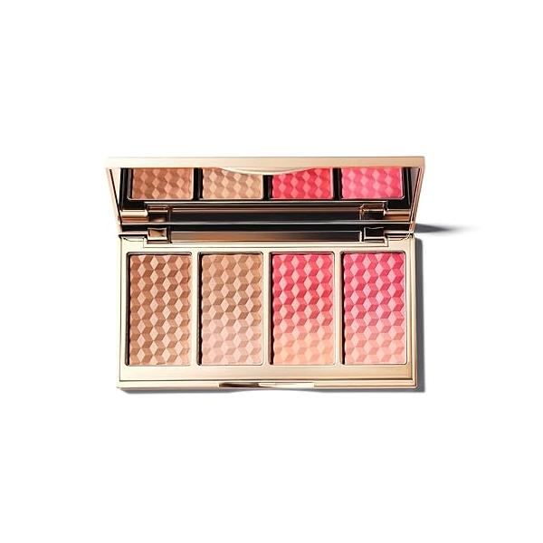 ICONIC LONDON Get Cheeky Face Powder Palette | Includes Four Soft Matte and Shimmer Shades, Glowy Makeup Look, Cruelty Free, Vegan