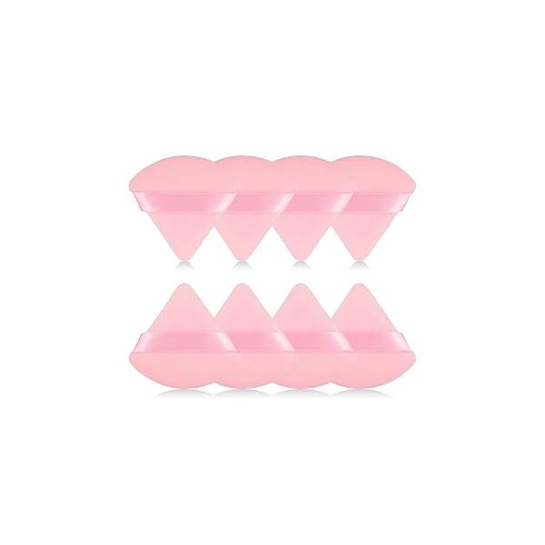 8Pcs of Triangular Powder Puff Makeup Sponges, Made Super-soft Velvet, Designed for Contouring, Eye, and Corner, Beauty Blender Foundation Mixing Container.(Black)