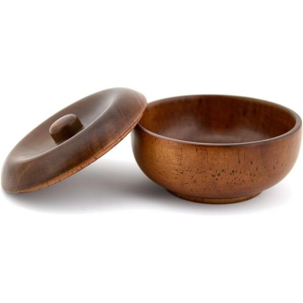 Grandslam Wooden Shaving Bowl with Lid Soap for Men Easy to Lather Fits Wet (Oak Wood)