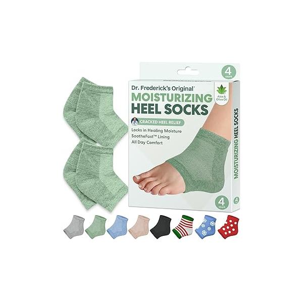 Dr. Frederick's Original Moisturizing Heel Socks for Cracked Treatment - 2 Pairs Stop Heels in Their Tracks